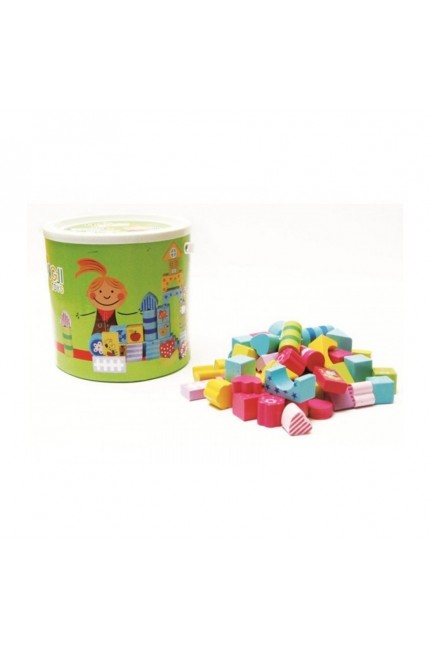 Hongji Ahşap Desenli Bloklar 60 Parça (Kovalı)