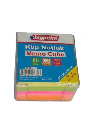 Bigpoint Akrilik Küp Notluk Neon Renkli 8x8cm