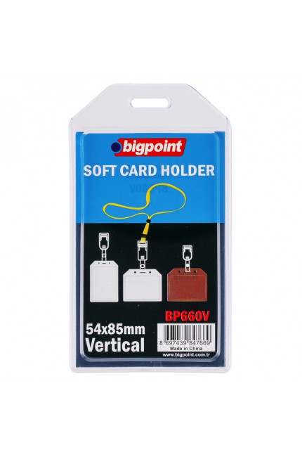 Bigpoint Kart Kabı Dikey Şeffaf 54x85mm
