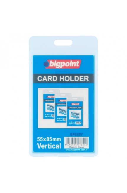 Bigpoint Çift Taraflı PP Kart Kabı Dikey Şeffaf 55x85mm