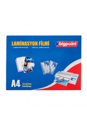 Bigpoint Laminasyon Filmi A4 100 Mikron 100'lü Kutu