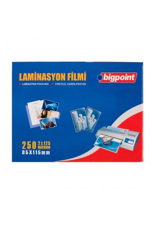 Bigpoint Laminasyon Filmi 85x115mm 125 Mikron 100'lü Kutu