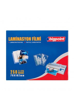 Bigpoint Laminasyon Filmi 78x102mm 125 Mikron 100'lü Kutu