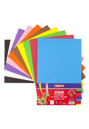 Bigpoint Yapışkanlı Eva 20x30cm Karışık 10 Renk