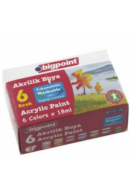 Bigpoint Akrilik Boya 6 Renk x 25 ml