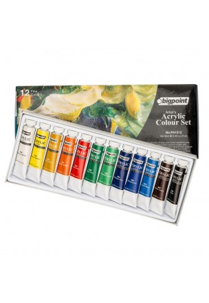 Bigpoint Akrilik Boya Seti 12ml Tüp x 12 Renk